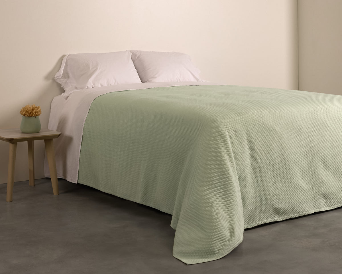 Cotton House Portugal Coverlet 90" x 90" - Diamante Green