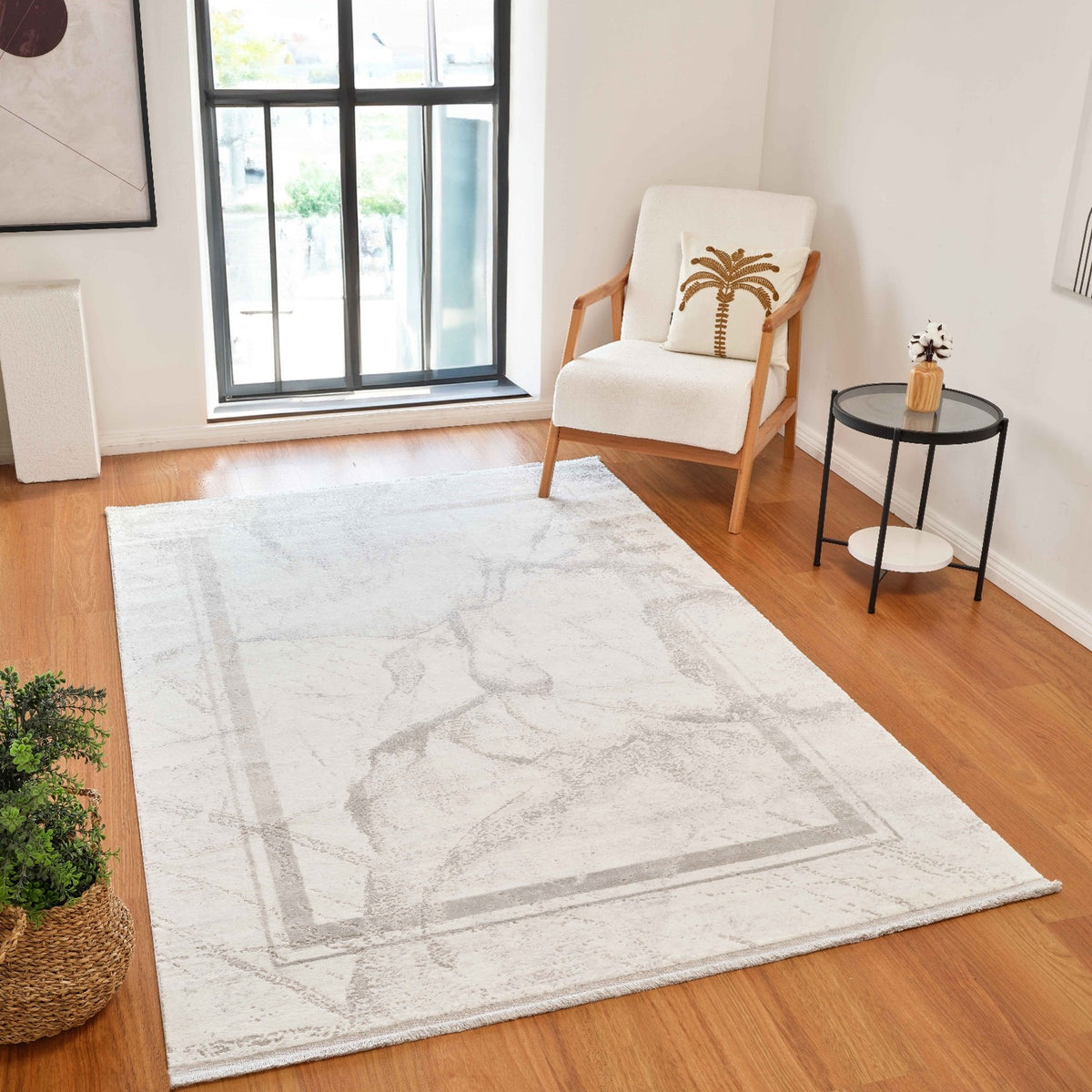 L2 Decor Karizma Area Rug 5' x 8' - Grey, White