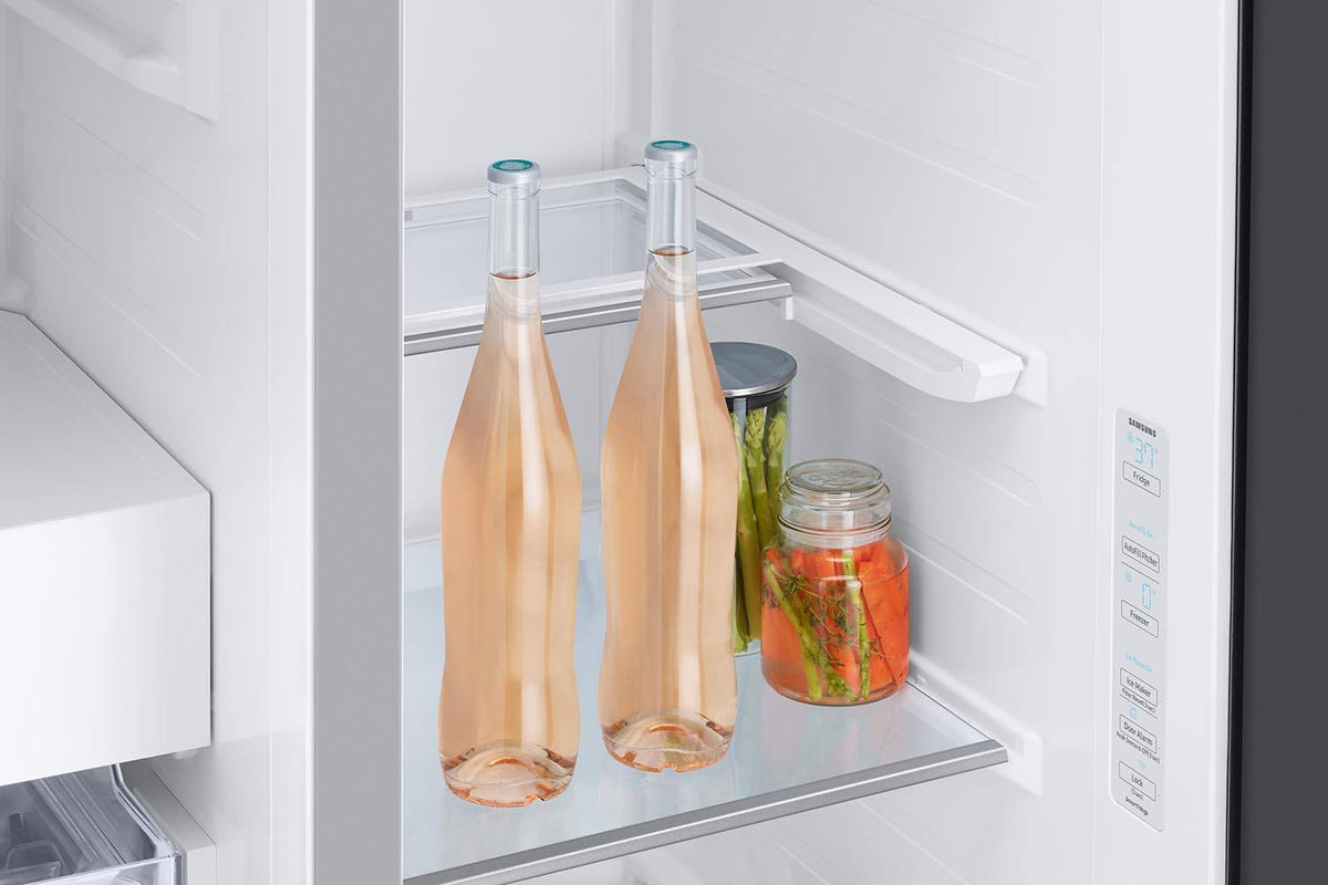 Samsung BESPOKE 36" 22.6 Cu. Ft. White Glass Side-by-Side Refrigerator with Beverage Center - RS23CB760012AA