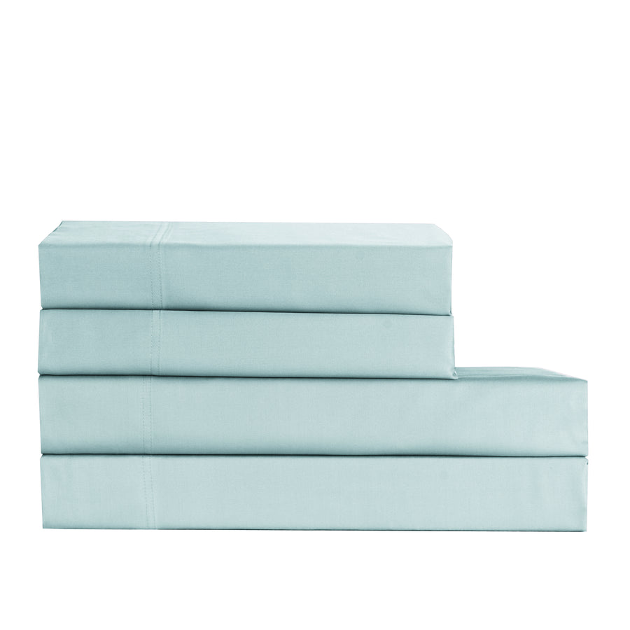 Cotton House 100% Cotton Pima King Sheet Set - 500 Thread Count Winter Sky Blue