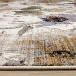 Rustic Garden 7'10" x 10'2" Warm Toned Floral Print Area Rug - Cream