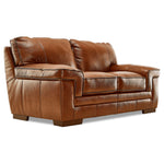 Stampede Leather Loveseat - Chestnut