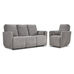 Alexis Power Reclining Sofa and Recliner Set - Grey
