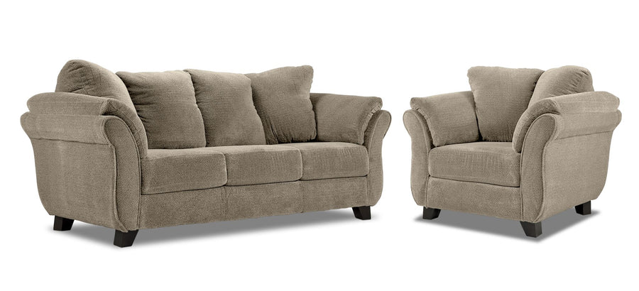 Avery Sofa and Chair Set - Toast