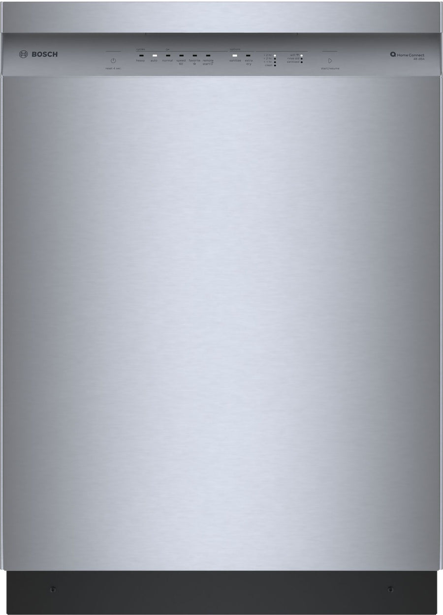 Bosch Fingerprint Resistant Brushed Steel Built-In 100 Series Dishwasher with Home Connect (48 dBA) - SHE41CM5N