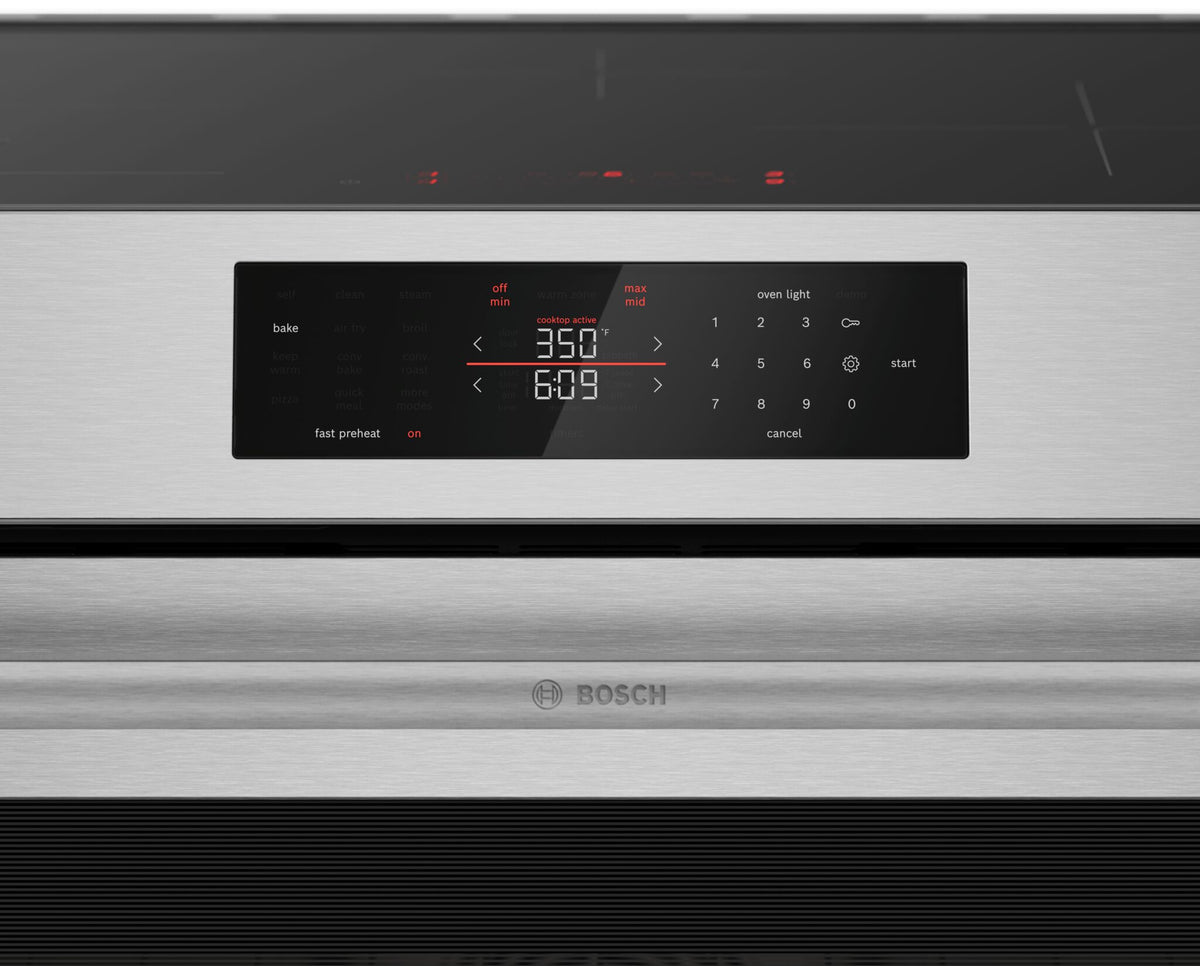 Bosch 30" Stainless Steel 500 Series Induction Freestanding Range (5.8 Cu. Ft.) - HIF5050MC