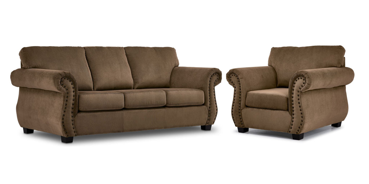 Brooklyn Sofa and Chair Set - Taupe
