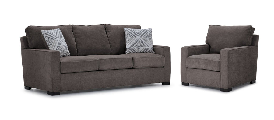 Charlotte Sofa and Chair Set - Pewter
