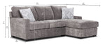 Charlotte 2-Piece Sectional with Right-Facing Chaise - Smoke