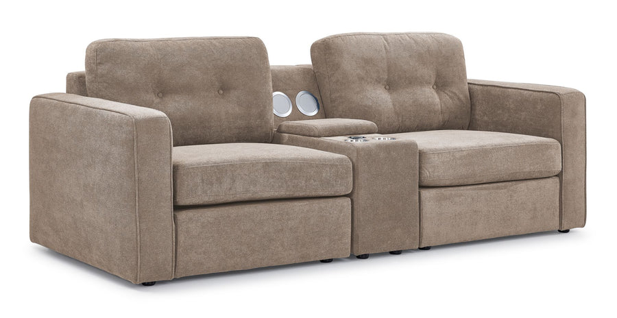 Feeling Connected - Connex 3-Piece Modular Chair with Storage Console - Beige