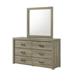 Dario 6-Drawer Dresser - Light Brown, Beige