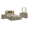 Dario 6-Piece Full Storage Bedroom Set - Light Brown, Beige