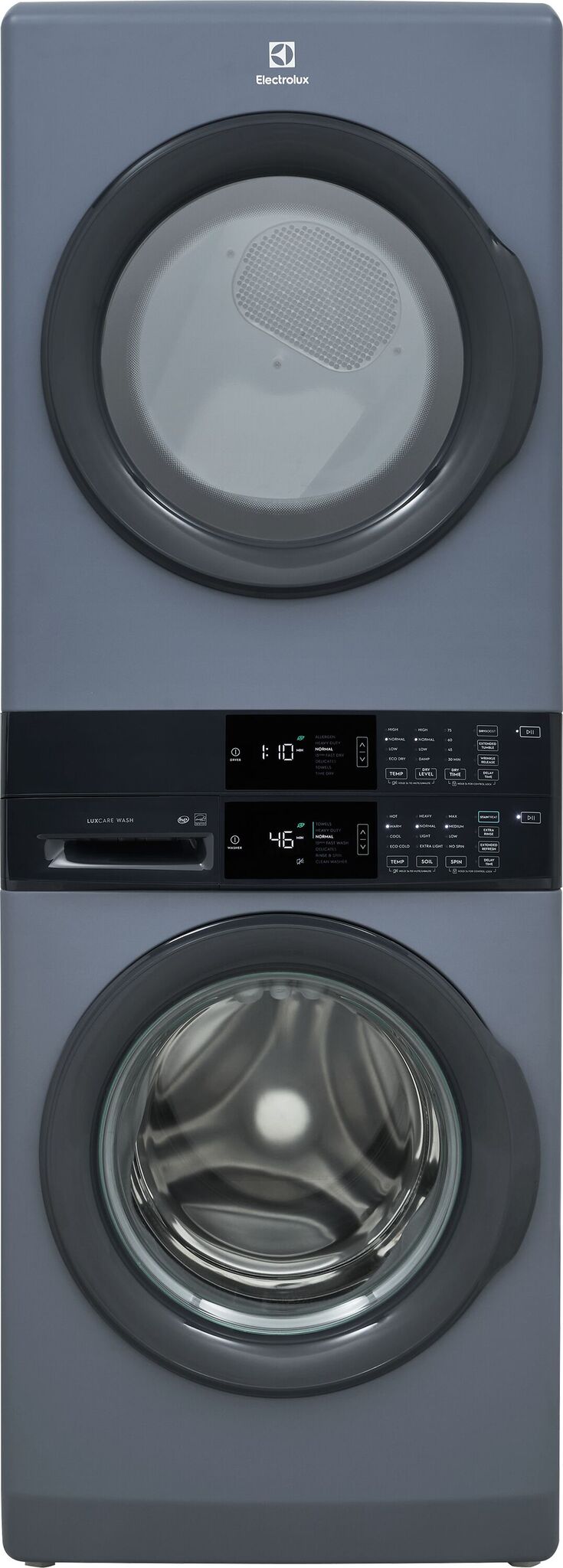 Electrolux Denim Blue Laundry Tower Single Unit Front Load Washer (5.1 Cu. Ft.) and Electric Dryer (8 Cu. Ft.) - ELTE730CAD