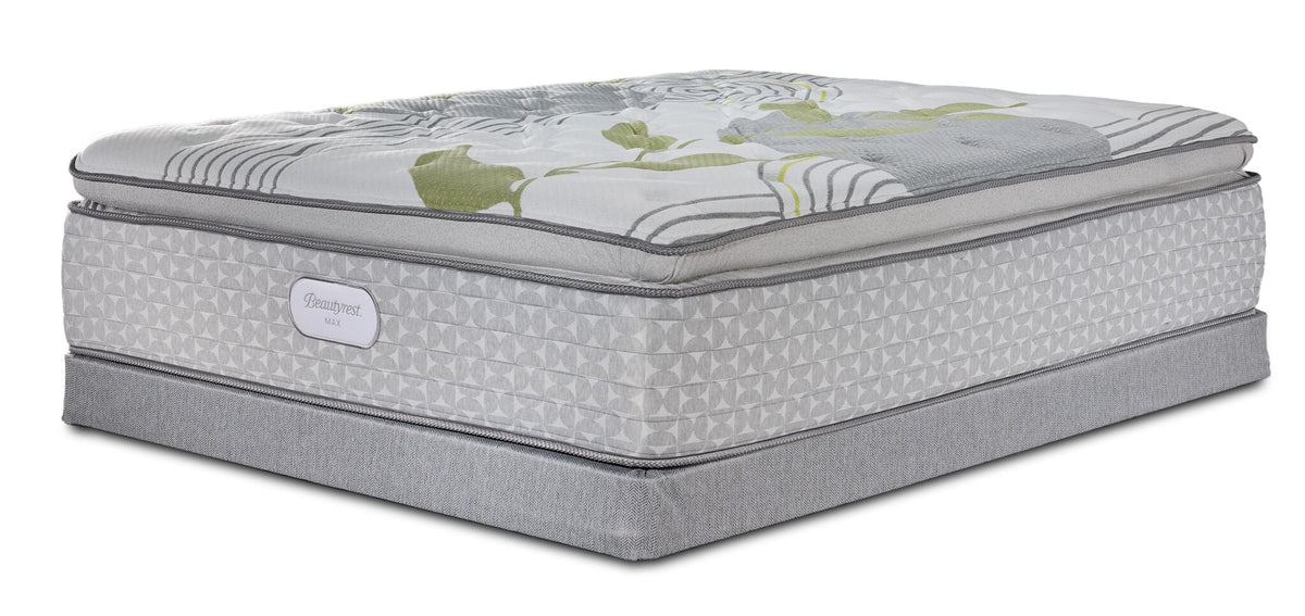 Beautyrest Max+ Essence Euro Top Luxury Firm Queen Mattress and Low Profile Boxspring Set