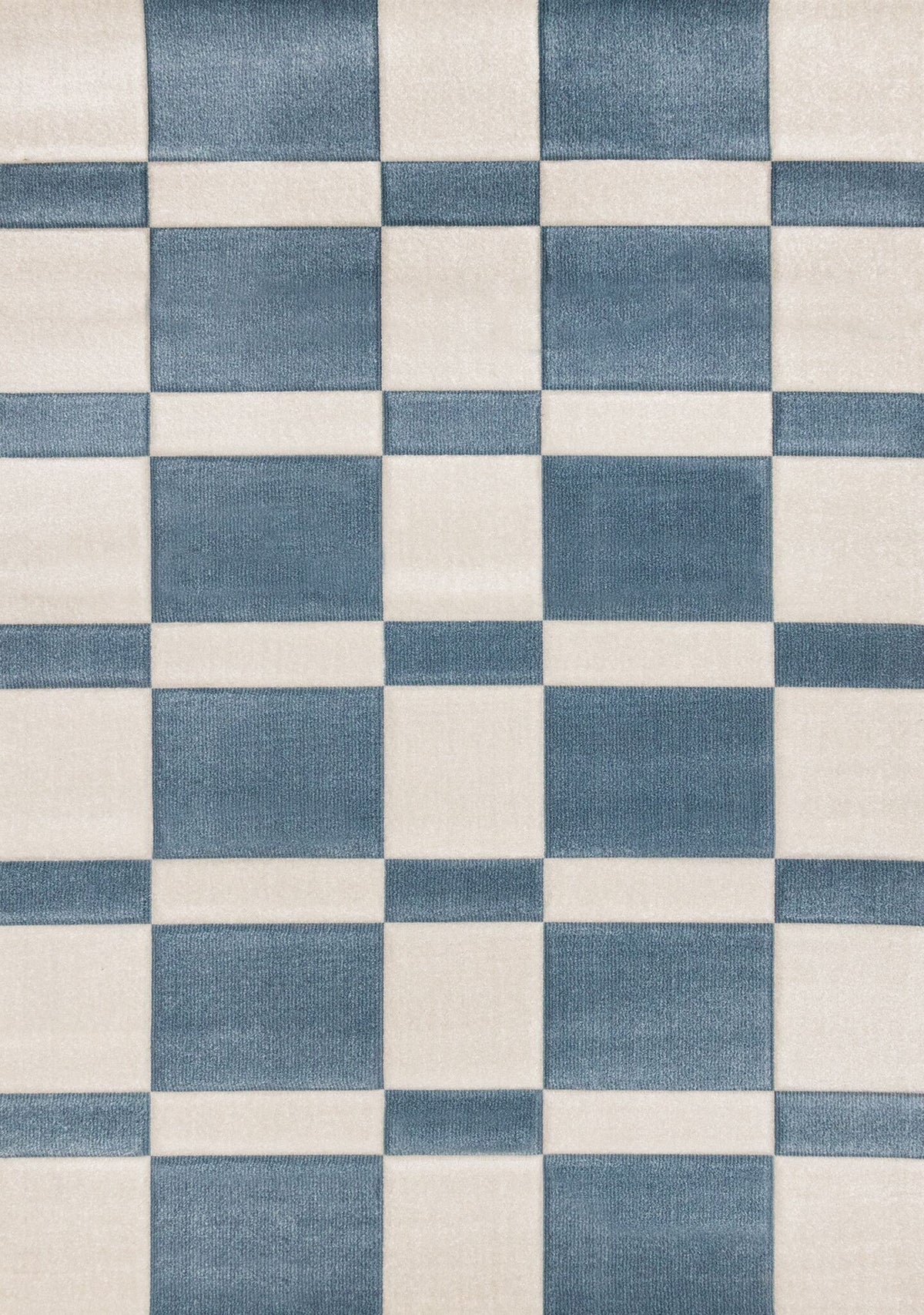 Ocean Blocks 6'7" x 9'6" Banded Rectangle Area Rug - Blue, White