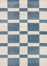 Ocean Blocks 6'7" x 9'6" Banded Rectangle Area Rug - Blue, White