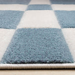 Ocean Blocks 6'7" x 9'6" Banded Rectangle Area Rug - Blue, White