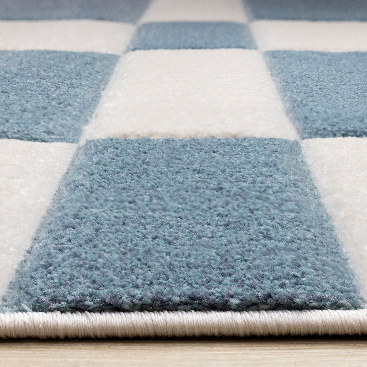 Ocean Blocks 6'7" x 9'6" Banded Rectangle Area Rug - Blue, White