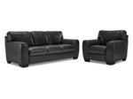 Halden Leather Sofa and Chair Set - Carbon Grey