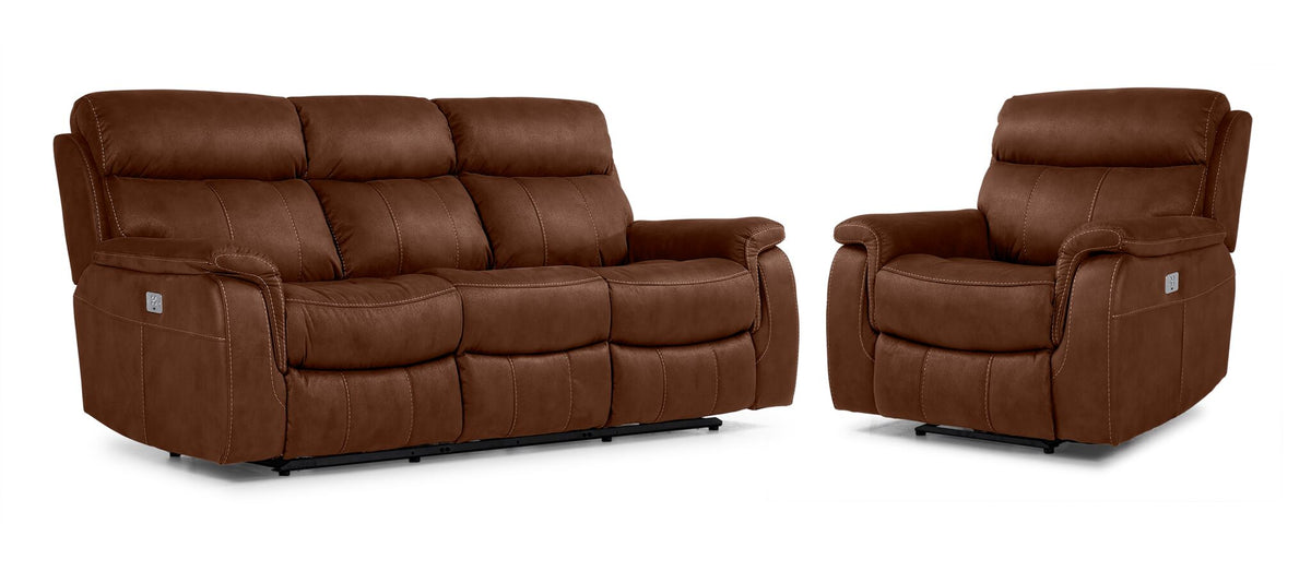Haven Dual Power Reclining Sofa and Recliner Set - Mocha