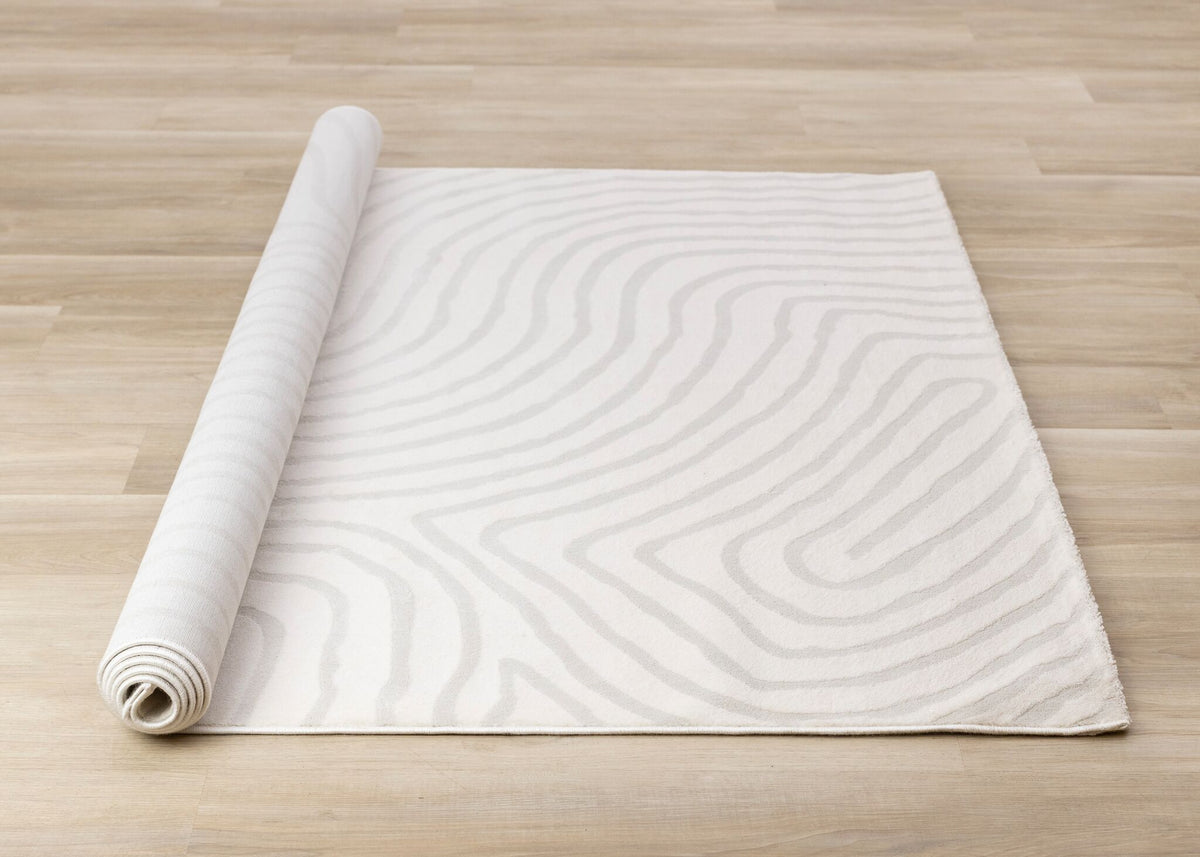 Hayden 5'3" x 7'7" Swirling Lines Area Rug - Grey