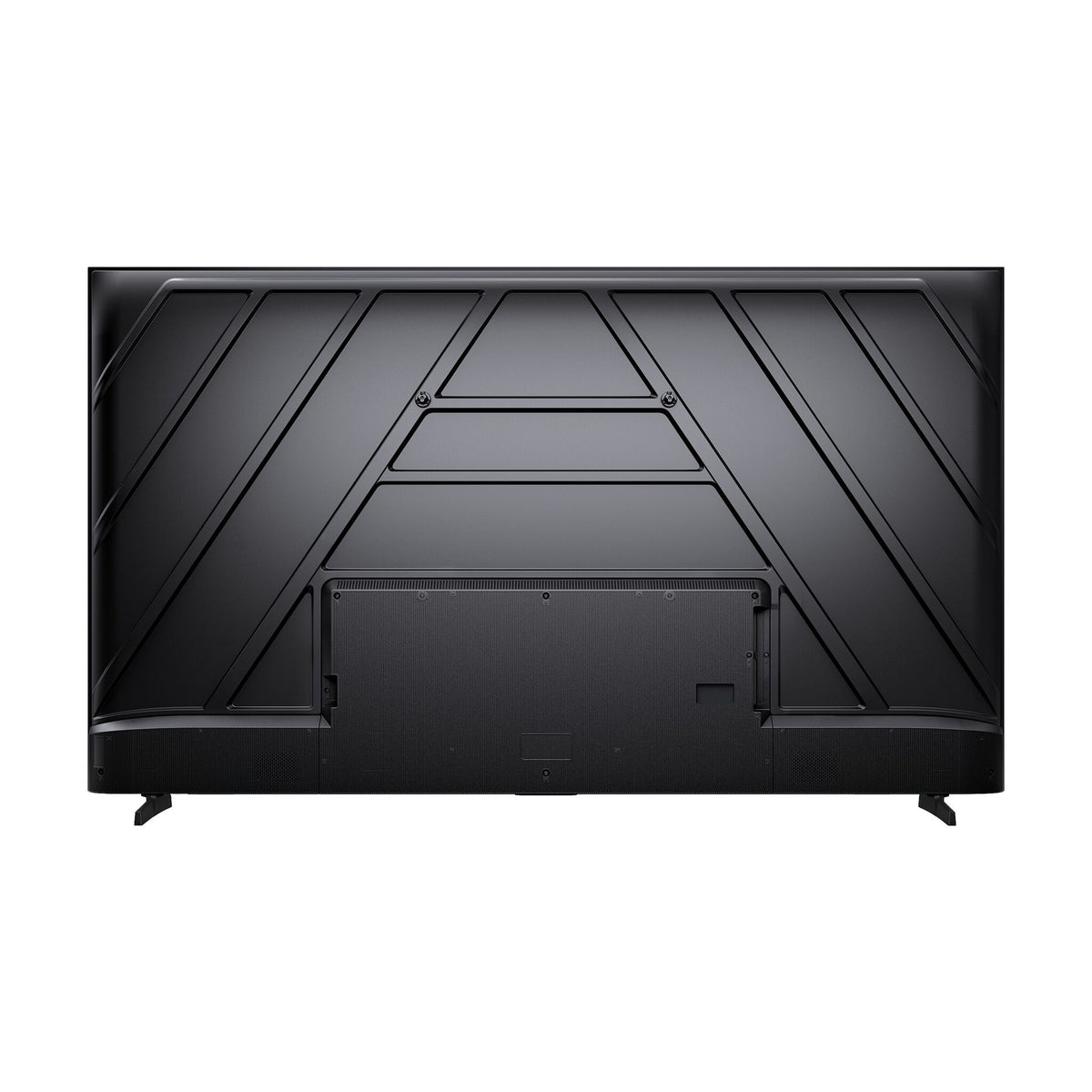Rear view showing the Hisense 85QD6SF back panel, mounting area and stand