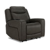Jackson Leather Power Recliner with Heat and Massage - Anthracite