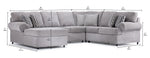 Jupiter 4-Piece Sectional with Left-Facing Chaise - Ash Grey