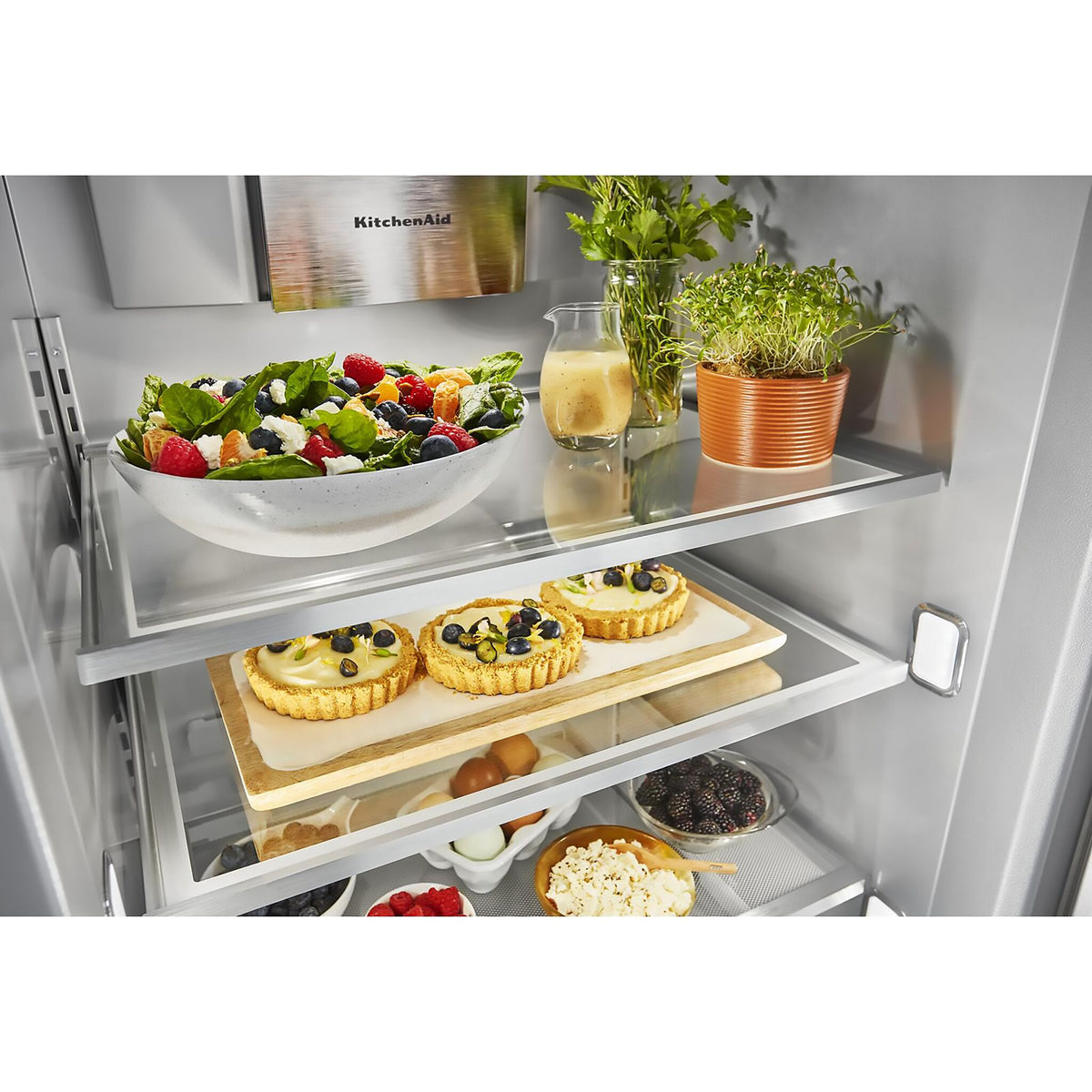 KitchenAid 40.75" 25.5 Cu. Ft. Panel-Ready Built-In Side-by-Side Refrigerator - KBSN702MPA