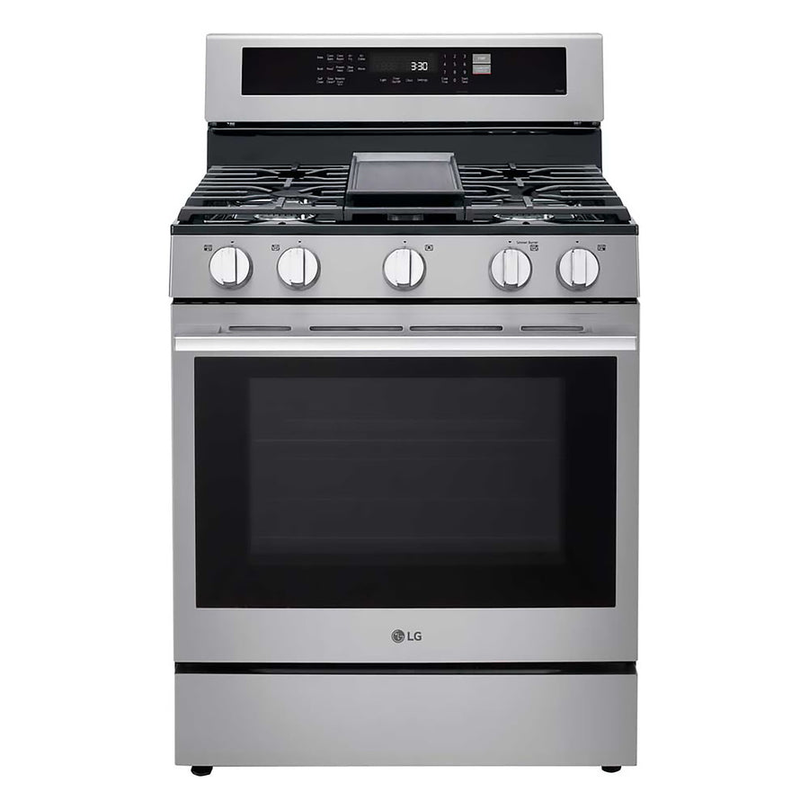 LG Smudge Resistant Stainless Steel Smart Gas Freestanding Range with Air Fry (6.3 Cu.Ft) - LRGN6325X
