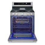 LG Smudge Resistant Stainless Steel Smart Gas Freestanding Range with Air Fry (6.3 Cu.Ft) - LRGN6325X