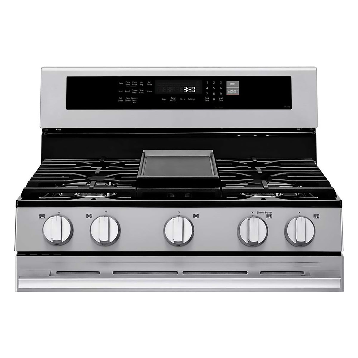 LG Smudge Resistant Stainless Steel Smart Gas Freestanding Range with Air Fry (6.3 Cu.Ft) - LRGN6325X
