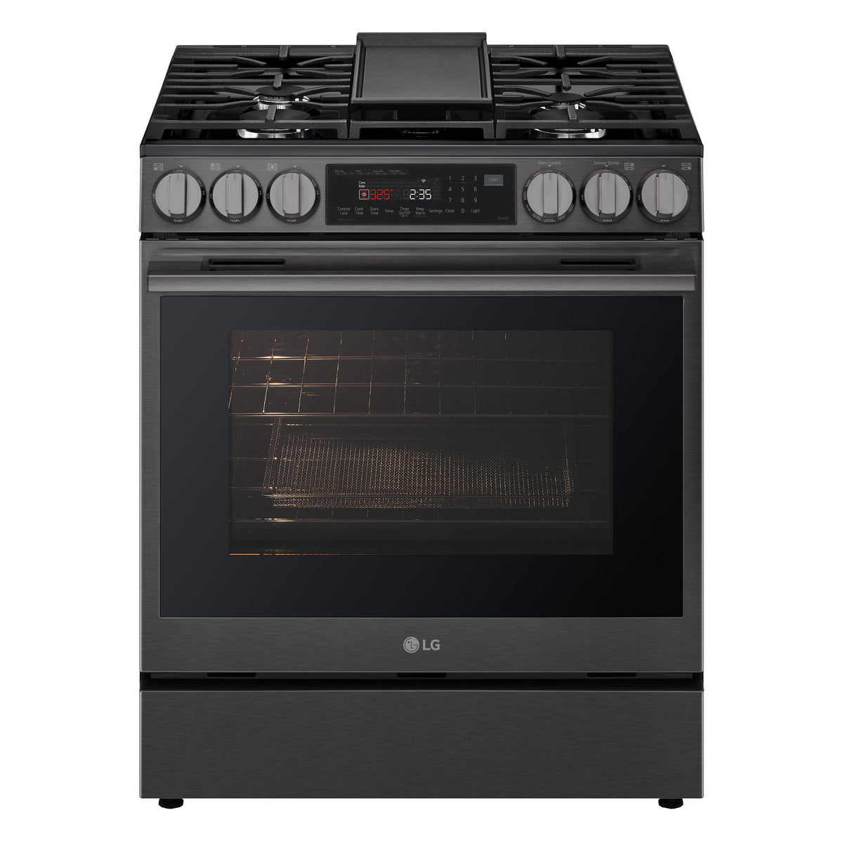 LG Smudge Resistant Black Stainless Steel Smart Gas Slide-In Range with Air Fry (6.3 Cu.Ft) - LSGL6335Z