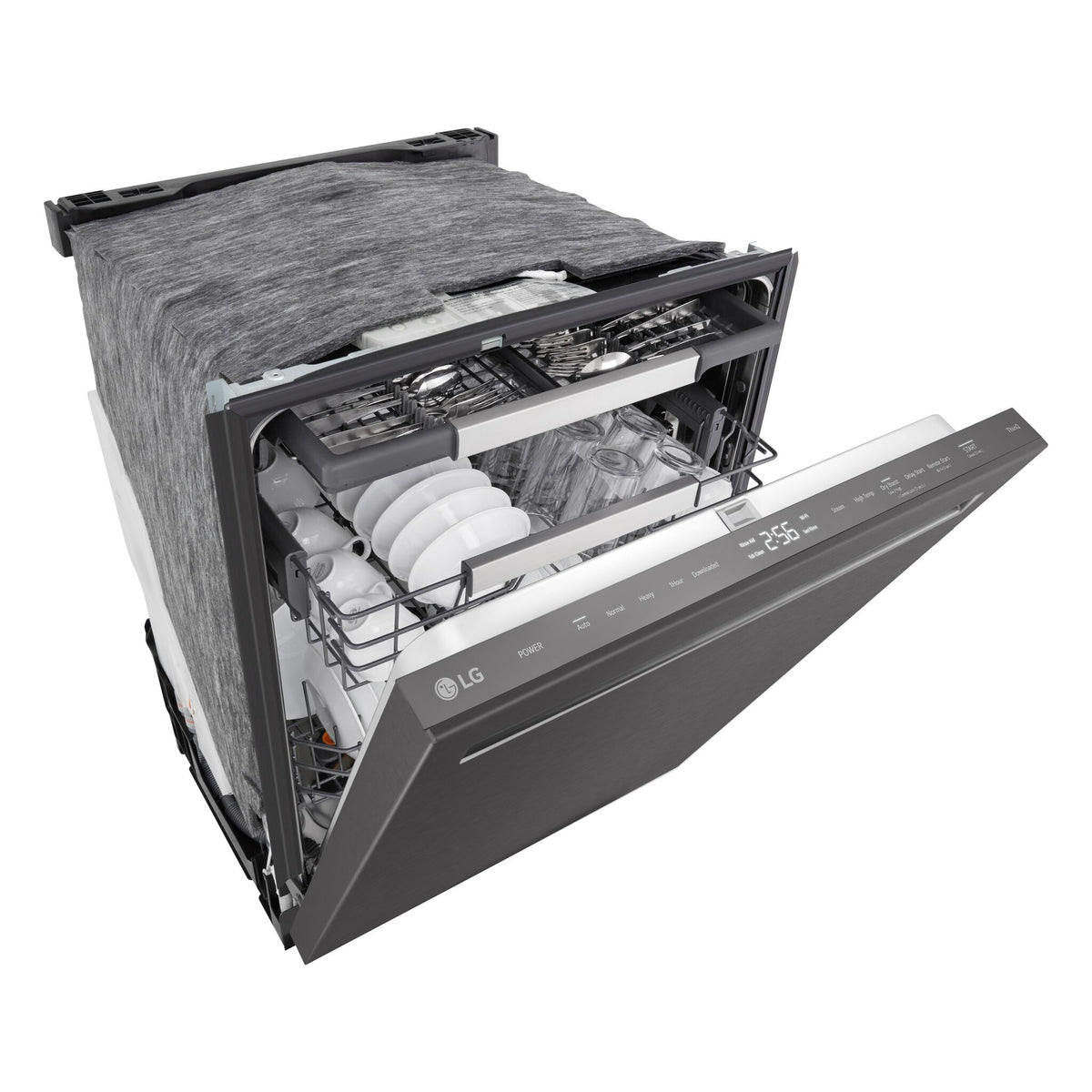 LG Smudge Resistant Black Stainless Steel 46dB Top Control Dishwasher with FlushFit™ Design, QuadWash® Pro and AutoVentDry™ - LDNPQ555D