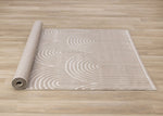 Sculpted Dunes 6'7" x 9'6" Modern Geometric Arches Pattern Area Rug - Cream, Beige