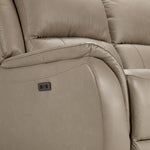 Maxton Leather Power Recliner - Taupe