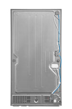 Rear view showing the back panel, wiring, tubing and lower ventilation area