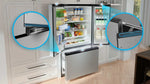 Touch control panel for fridge, freezer and dual ice settings