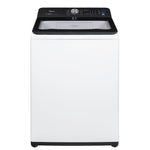 Midea MLTW61A5CWW white top load washer with glass lid and black digital control panel