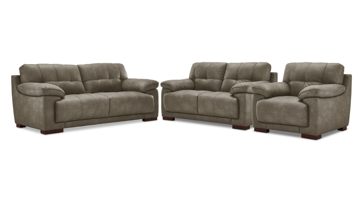 Modena Sofa, Loveseat and Chair Set - Green