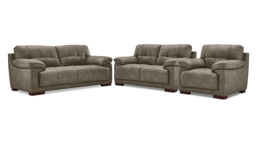 Modena Sofa, Loveseat and Chair Set - Green