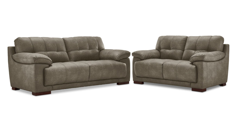 Modena Sofa and Loveseat Set - Green