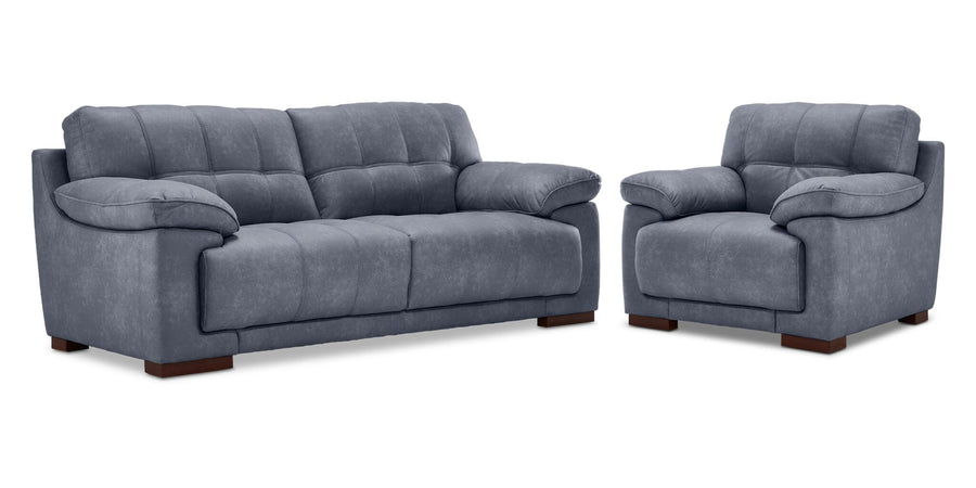 Modena Sofa and Chair Set - Blue