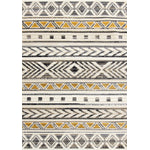 Golden Peaks 7'10" x 10'6" Tribal Area Rug - Grey, Yellow