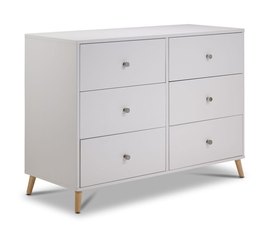 Delta Children Nico 6 Drawer Dresser - Bianca White, Natural