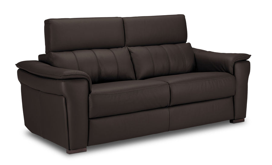 Orlando-Ray Leather Sofa - Chocolate