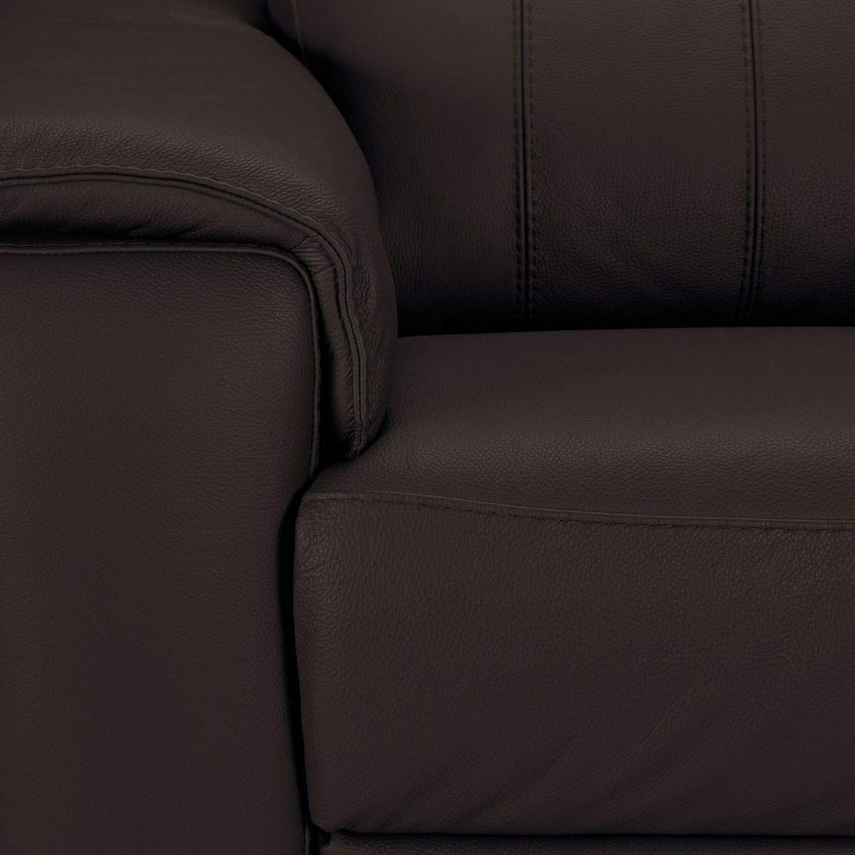 Orlando-Ray Leather Sofa - Chocolate