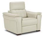 Orlando-Ray Leather Sofa and Chair Set - White