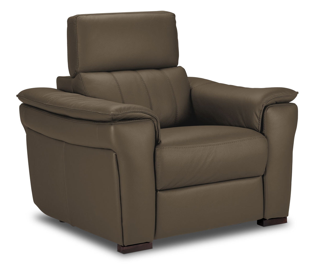 Orlando-Ray Leather Sofa and Chair Set - Taupe