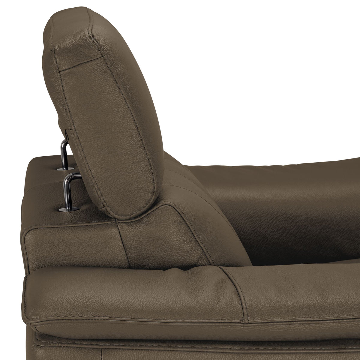 Orlando-Ray Leather Sofa and Chair Set - Taupe